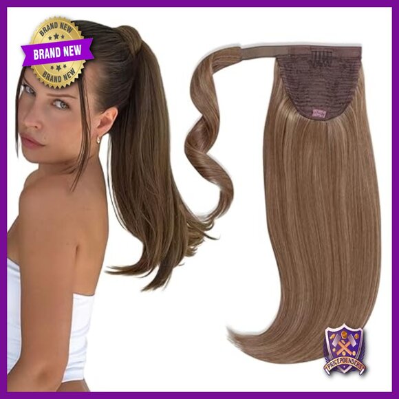 17 Inch Synthetic Clip-In Ponytail Extension, Lightweight Vegan Hair main image 5
